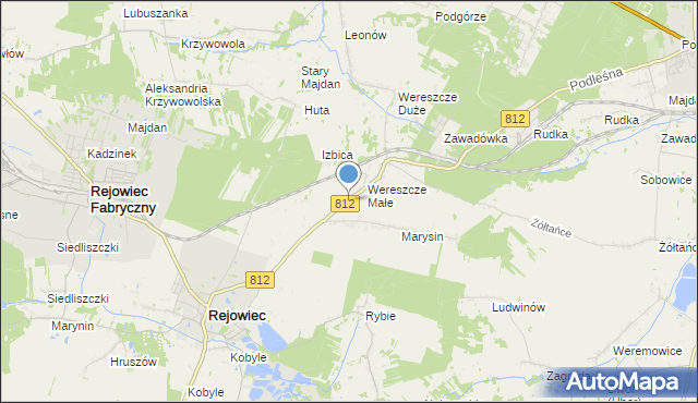 mapa Adamów, Adamów gmina Rejowiec na mapie Targeo