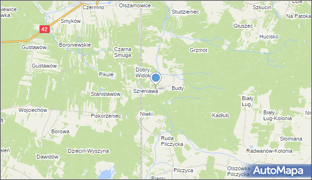 mapa Adelinów, Adelinów gmina Fałków na mapie Targeo