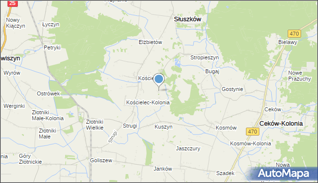 mapa Aleksandrów, Aleksandrów gmina Mycielin na mapie Targeo