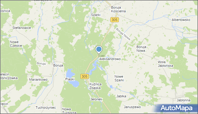 mapa Aleksandrowo, Aleksandrowo gmina Rakoniewice na mapie Targeo