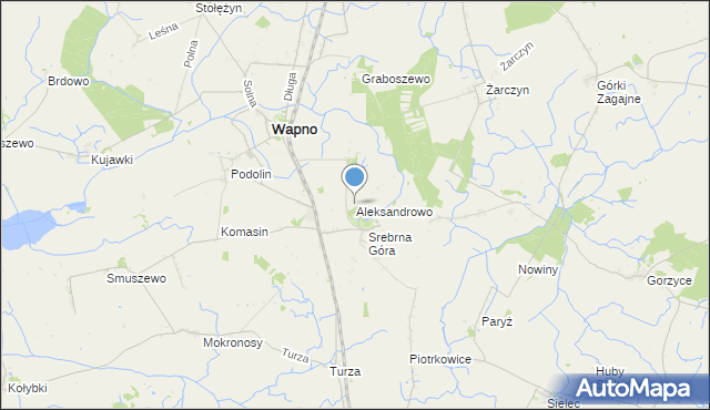 mapa Aleksandrowo, Aleksandrowo gmina Wapno na mapie Targeo