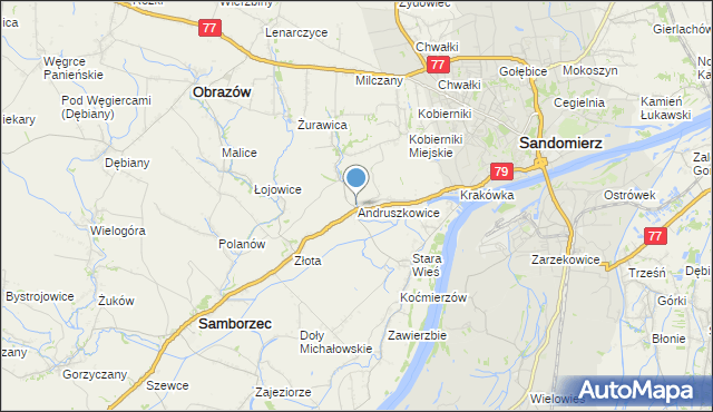 mapa Andruszkowice, Andruszkowice na mapie Targeo