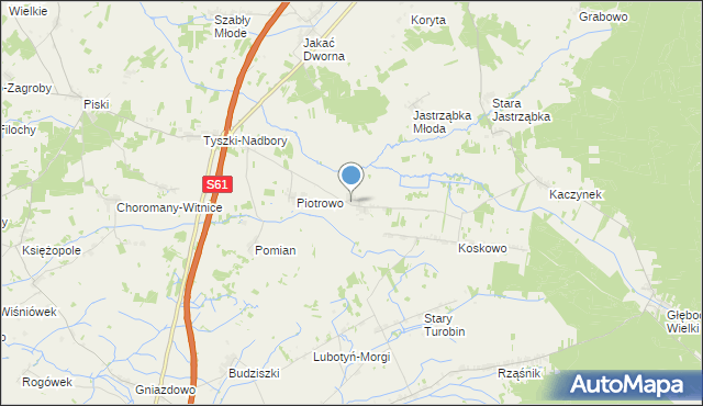 mapa Andrzejki-Tyszki, Andrzejki-Tyszki na mapie Targeo