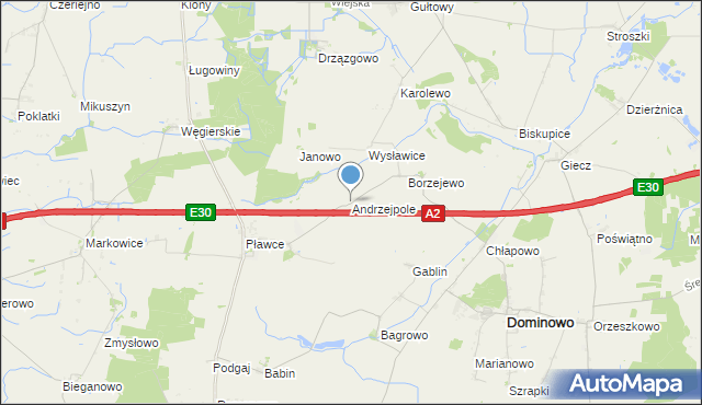 mapa Andrzejpole, Andrzejpole na mapie Targeo