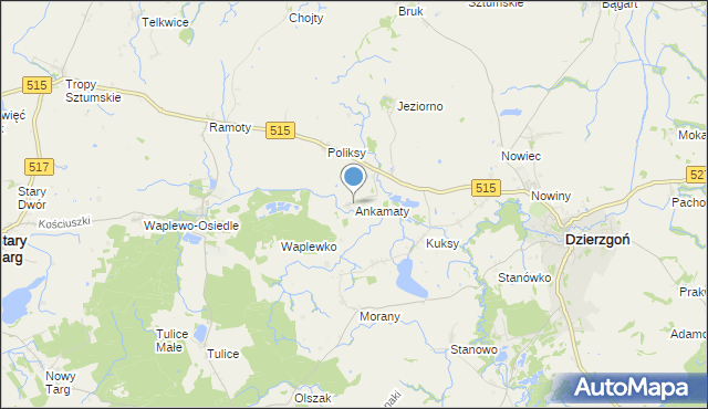 mapa Ankamaty, Ankamaty na mapie Targeo