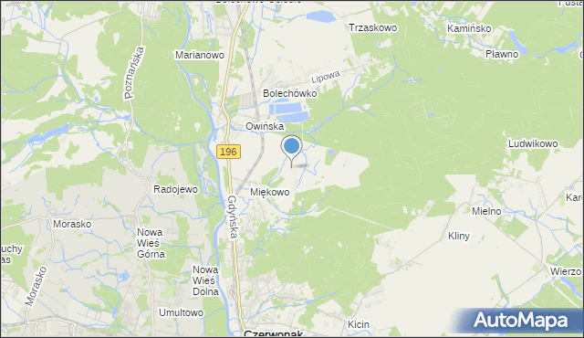 mapa Annowo, Annowo gmina Czerwonak na mapie Targeo