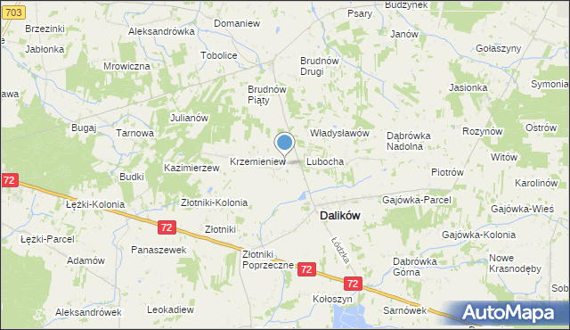 mapa Antoniew-Lubocha, Antoniew-Lubocha na mapie Targeo