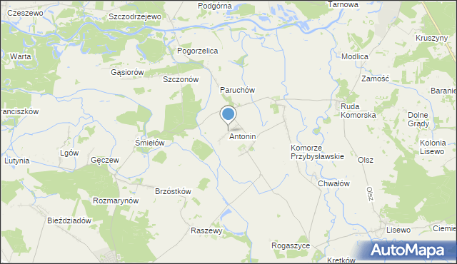 mapa Antonin, Antonin gmina Żerków na mapie Targeo