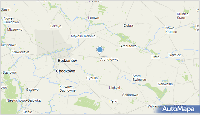 mapa Archutówko, Archutówko na mapie Targeo