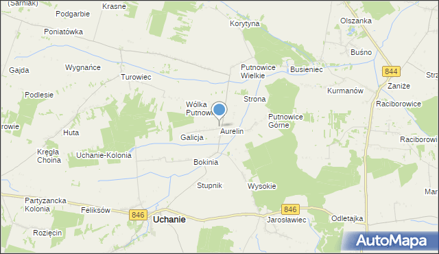 mapa Aurelin, Aurelin na mapie Targeo