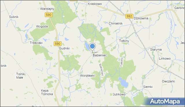 mapa Babieniec, Babieniec na mapie Targeo