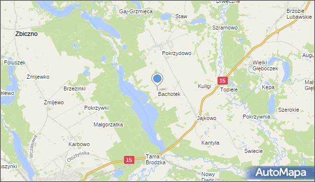 mapa Bachotek, Bachotek na mapie Targeo