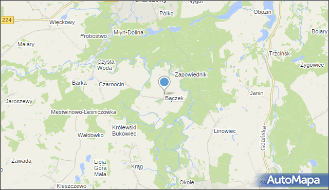 mapa Bączek, Bączek na mapie Targeo