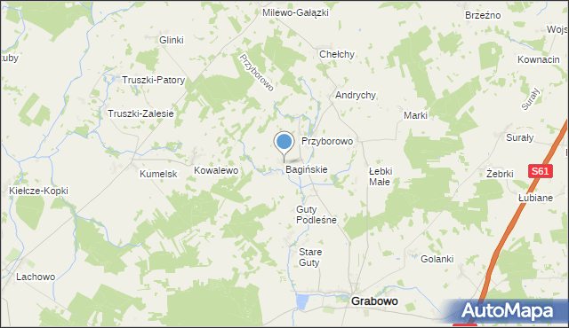 mapa Bagińskie, Bagińskie na mapie Targeo