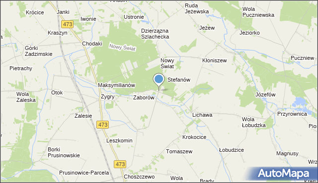 mapa Bąki, Bąki gmina Zadzim na mapie Targeo