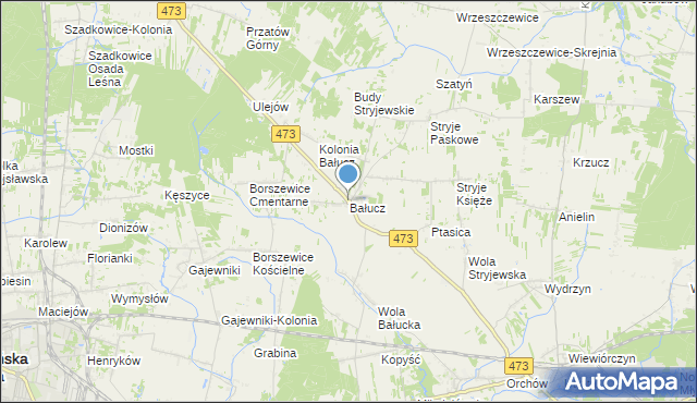 mapa Bałucz, Bałucz na mapie Targeo