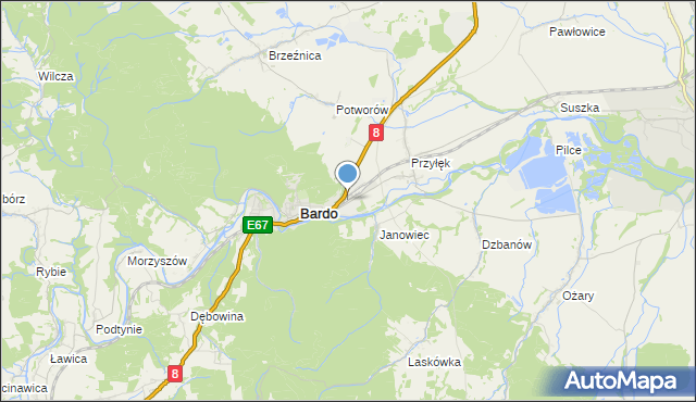 mapa Bardo-Przyłęk, Bardo-Przyłęk na mapie Targeo