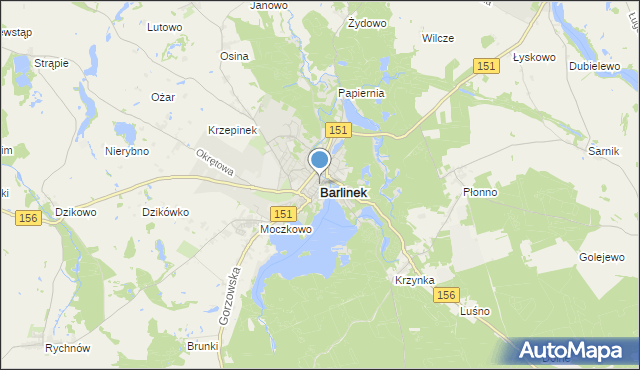 mapa Barlinek, Barlinek na mapie Targeo