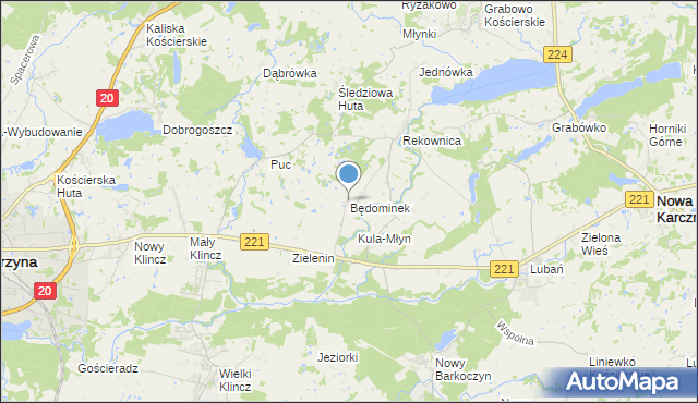 mapa Będominek, Będominek na mapie Targeo