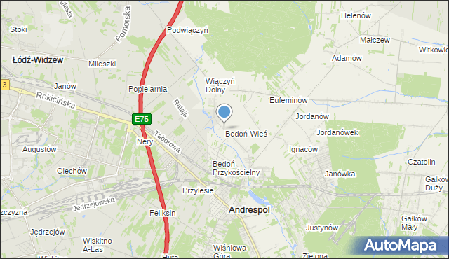 mapa Bedoń-Wieś, Bedoń-Wieś na mapie Targeo