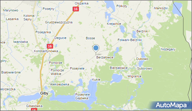 mapa Berżałowce, Berżałowce na mapie Targeo