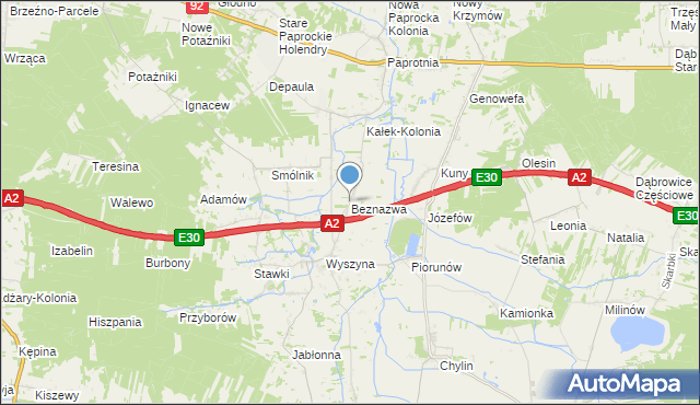 mapa Beznazwa, Beznazwa na mapie Targeo