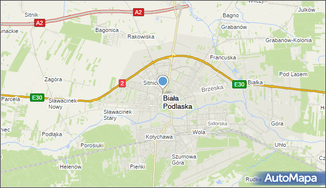 mapa biala podlaska Mapa Białej Podlaskiej, Biała Podlaska na mapie Targeo