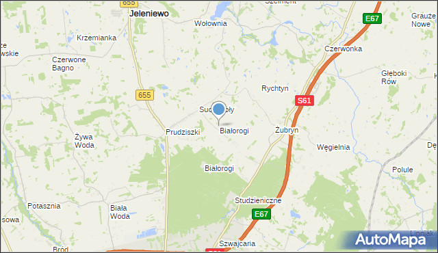 mapa Białorogi, Białorogi na mapie Targeo