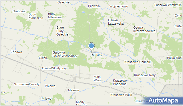 mapa Bielany, Bielany gmina Raciąż na mapie Targeo