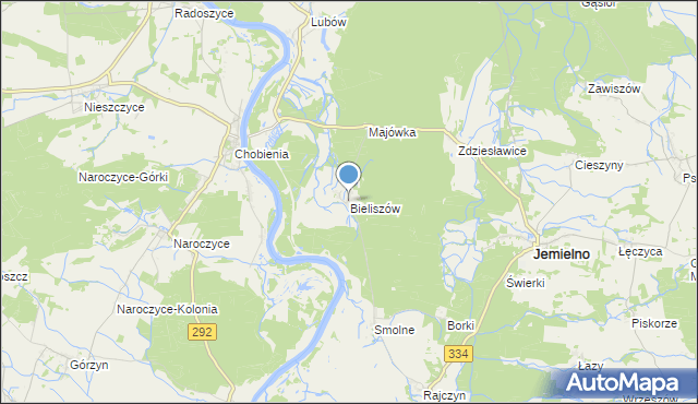 mapa Bieliszów, Bieliszów na mapie Targeo