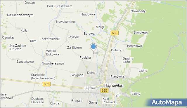 mapa Bielszczyzna, Bielszczyzna na mapie Targeo
