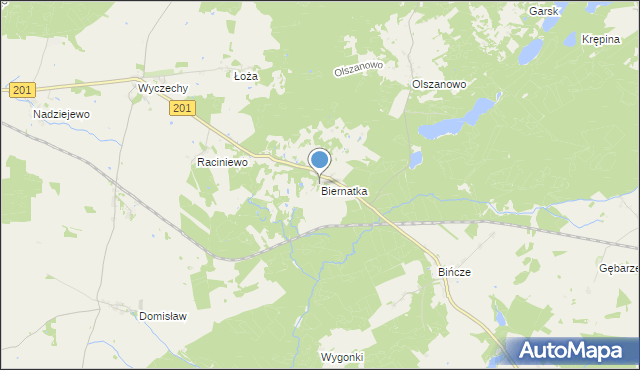 mapa Biernatka, Biernatka na mapie Targeo