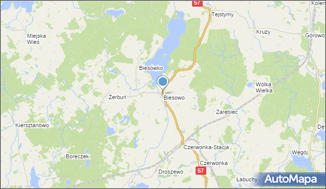 Mapa Biesowo, Biesowo na mapie Targeo