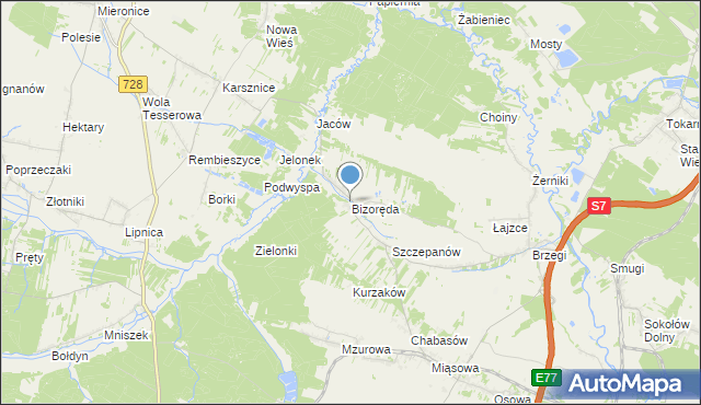 mapa Bizoręda, Bizoręda na mapie Targeo