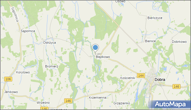 mapa Błądkowo, Błądkowo na mapie Targeo