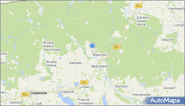 mapa Błędziszki, Błędziszki na mapie Targeo