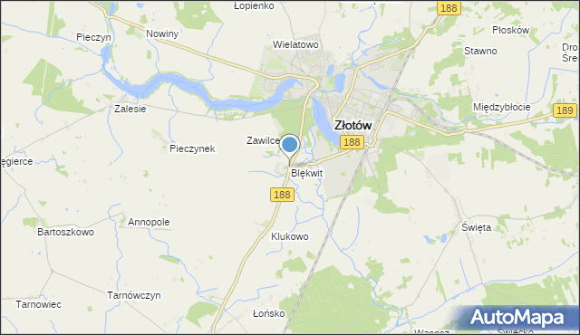 mapa Blękwit, Blękwit na mapie Targeo