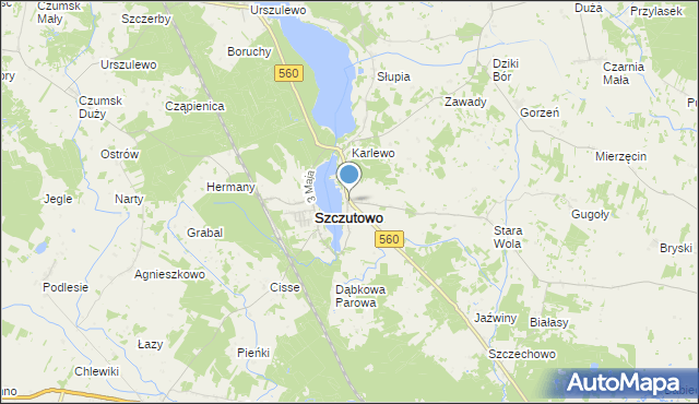 mapa Blizno, Blizno gmina Szczutowo na mapie Targeo