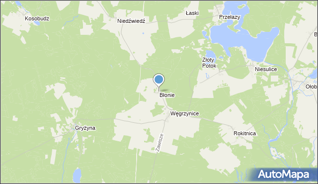 mapa Błonie, Błonie gmina Skąpe na mapie Targeo
