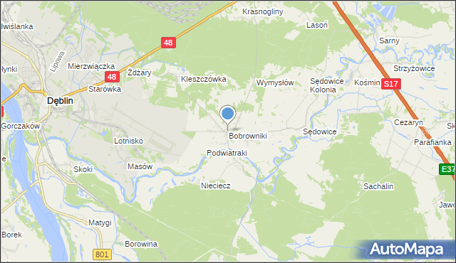 mapa Bobrowniki, Bobrowniki gmina Ryki na mapie Targeo