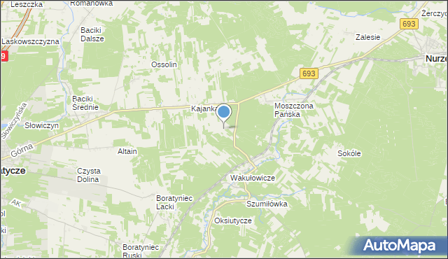 mapa Bocianka, Bocianka na mapie Targeo