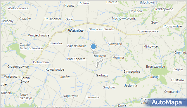 mapa Boksyce, Boksyce na mapie Targeo