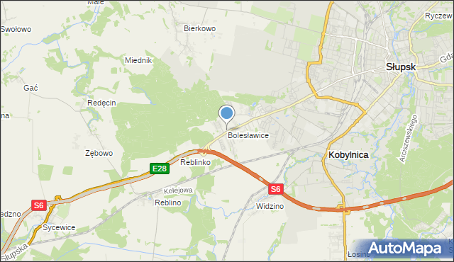 mapa Bolesławice, Bolesławice gmina Kobylnica na mapie Targeo
