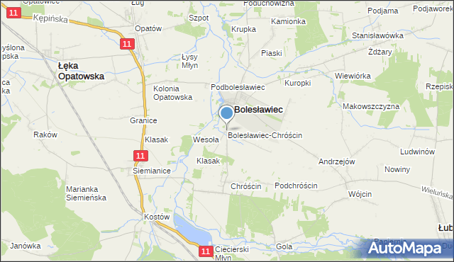 mapa Bolesławiec-Chróścin, Bolesławiec-Chróścin na mapie Targeo