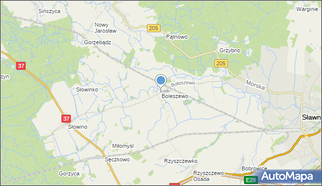 mapa Boleszewo, Boleszewo na mapie Targeo
