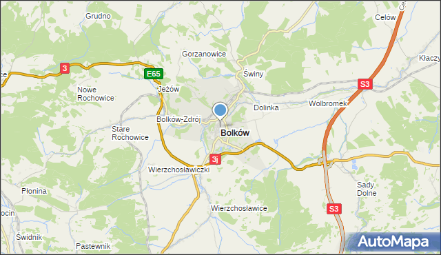mapa Bolków, Bolków powiat jaworski na mapie Targeo