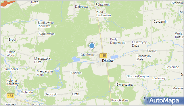 mapa Borkowice, Borkowice gmina Dłutów na mapie Targeo