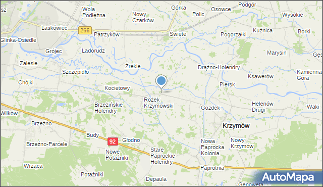 mapa Borowo, Borowo gmina Krzymów na mapie Targeo