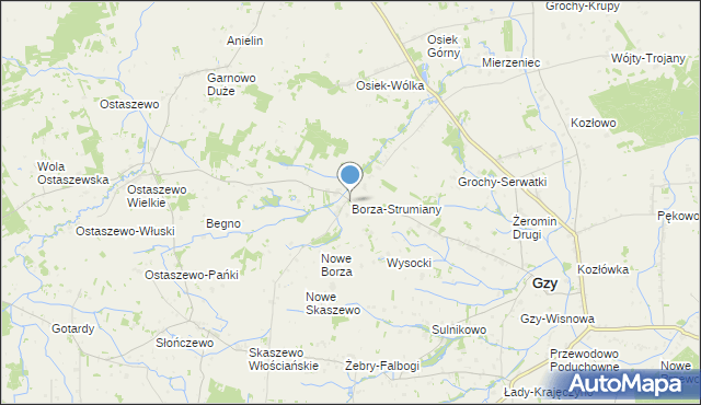 mapa Borza-Strumiany, Borza-Strumiany na mapie Targeo