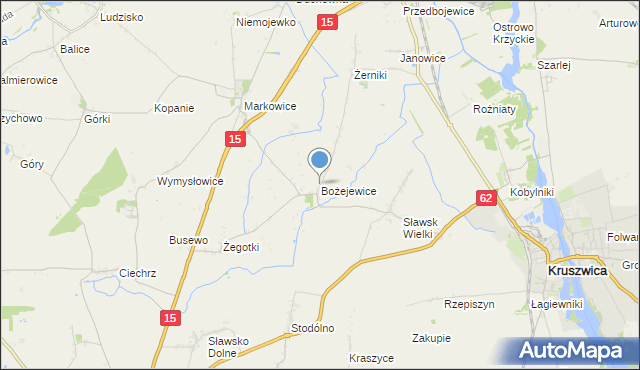 mapa Bożejewice, Bożejewice gmina Strzelno na mapie Targeo